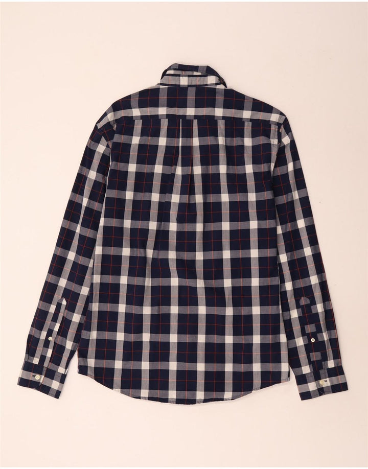 DOCKERS Herre Fitted Shirt Medium Navyblå ternet bomuld