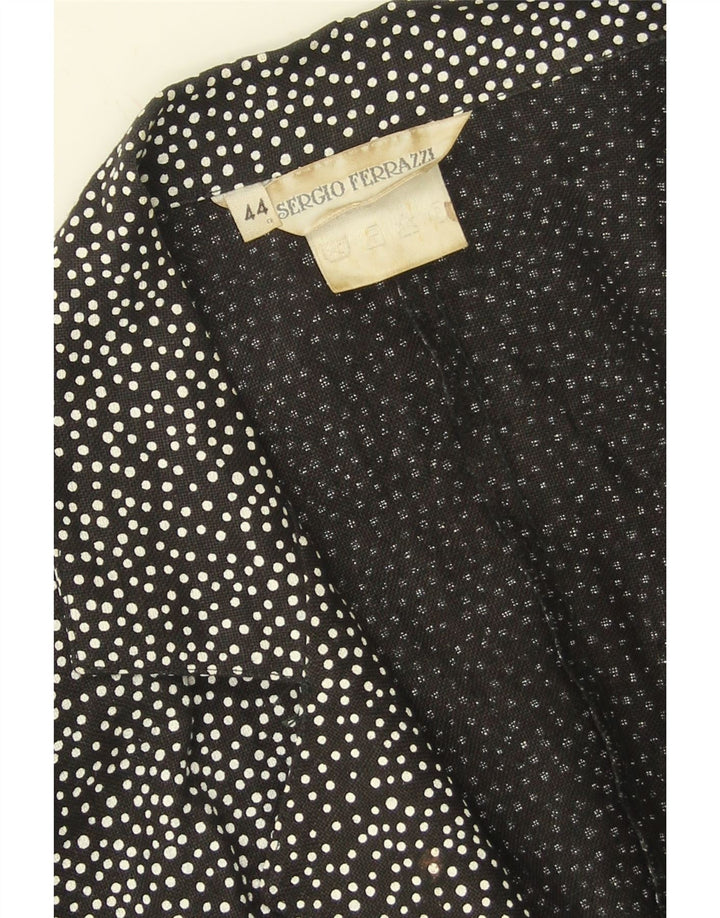 VINTAGE Womens Bolero Top IT 44 Medium Black Polka Dot Linen Vintage Vintage and Second-Hand Vintage from Messina Hembry 