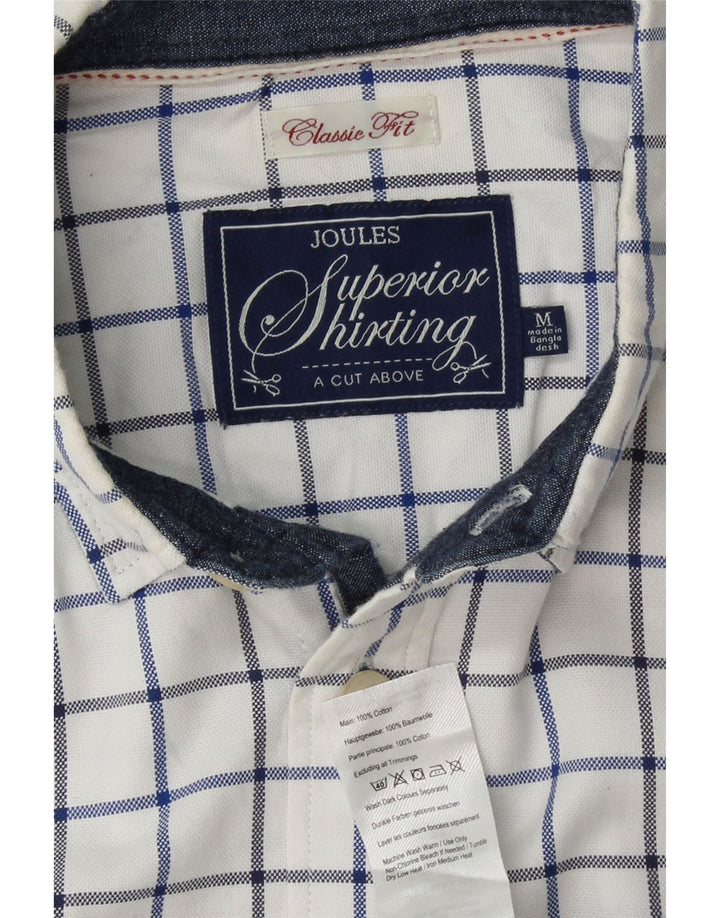 JOULES Herre Classic Fit skjorte Medium hvid ternet bomuld