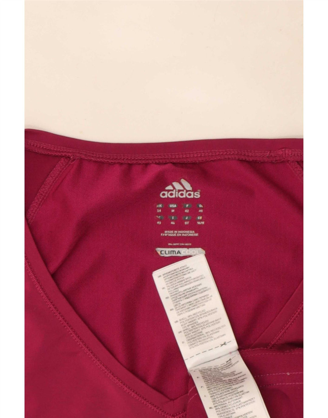 Adidas Womens Climacool T-Shirt Top UK 14 Medium  Pink Polyester