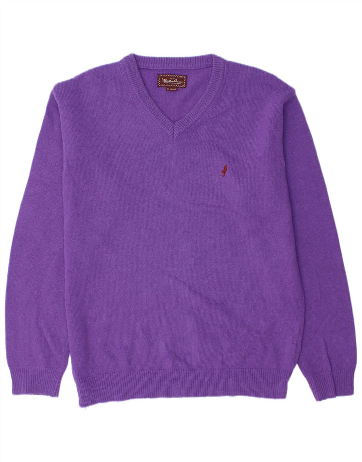 Marlboro Classics Herre V-hals sweater 2XL Lilla Uld
