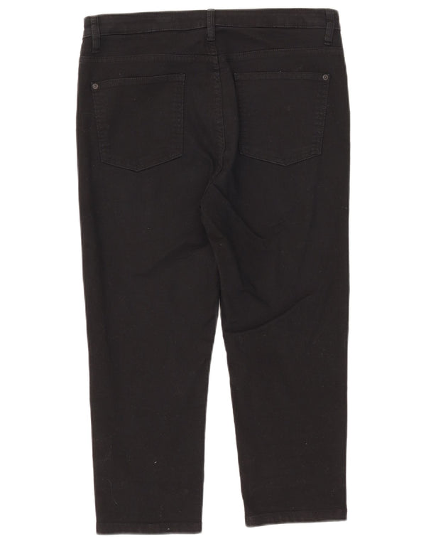Marks & Spencer Womens Cropped Jeans UK 14 Large W32 L20 Black Bomuld
