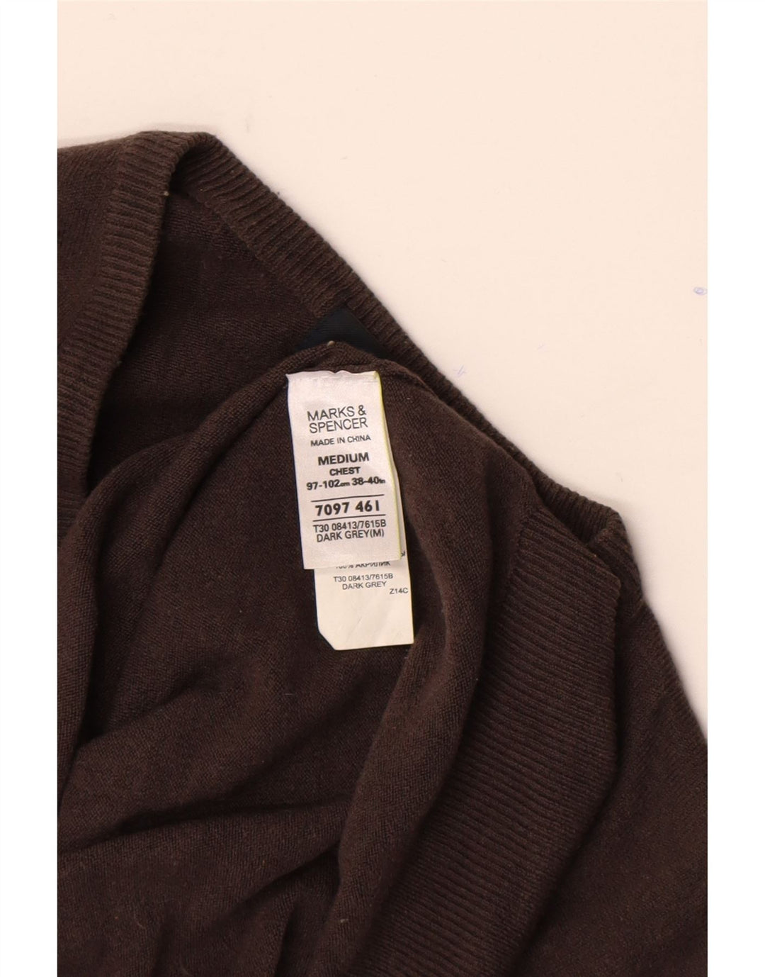 Marks & Spencer Herre Blue Harbor V-hals sweater Medium Brun