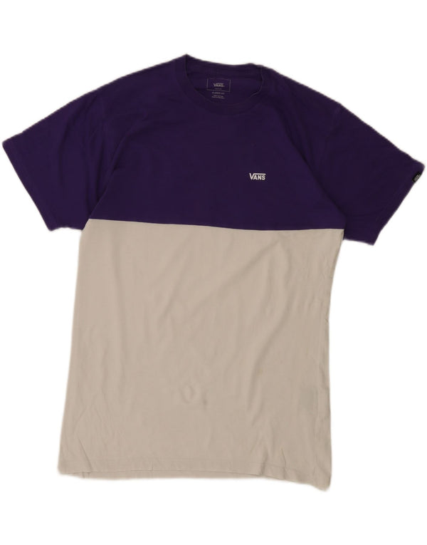 Vans Herre Classic Fit T-Shirt Top Medium White Colourblock Bomuld