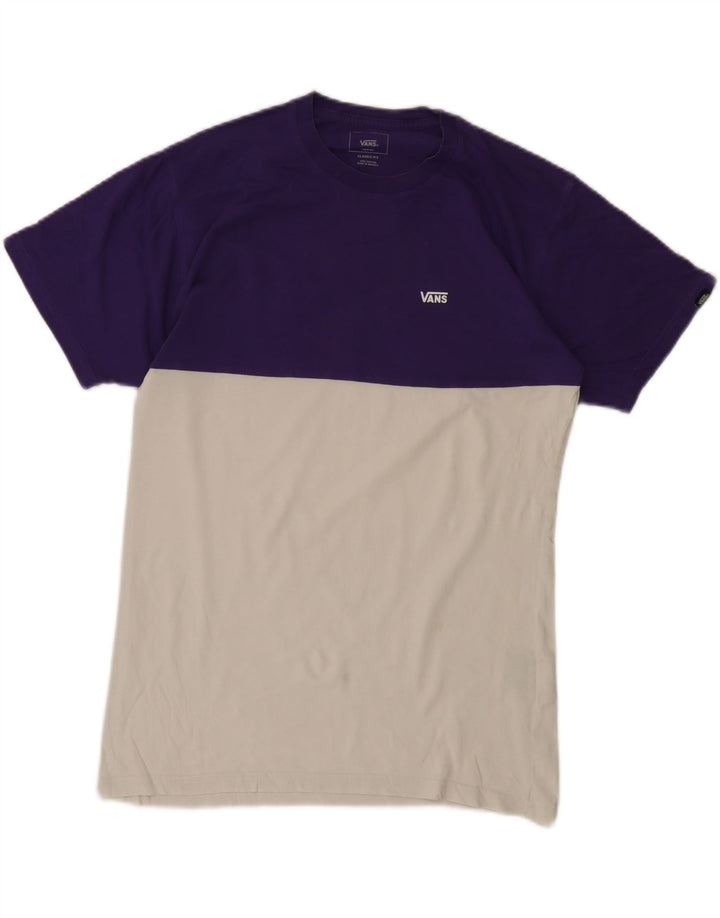 Vans Herre Classic Fit T-Shirt Top Medium White Colourblock Bomuld