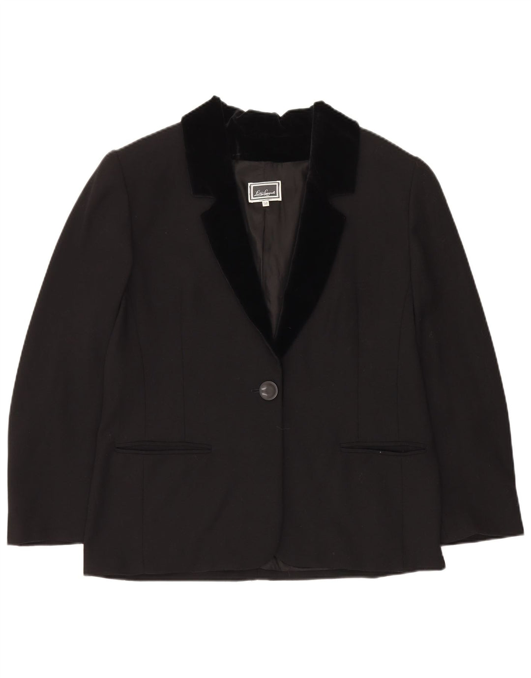 Luisa Spagnoli Dame 1 Knap Blazer Jakke IT 50 Stor Sort Acetat