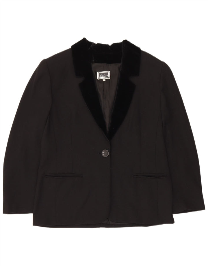 Luisa Spagnoli Dame 1 Knap Blazer Jakke IT 50 Stor Sort Acetat