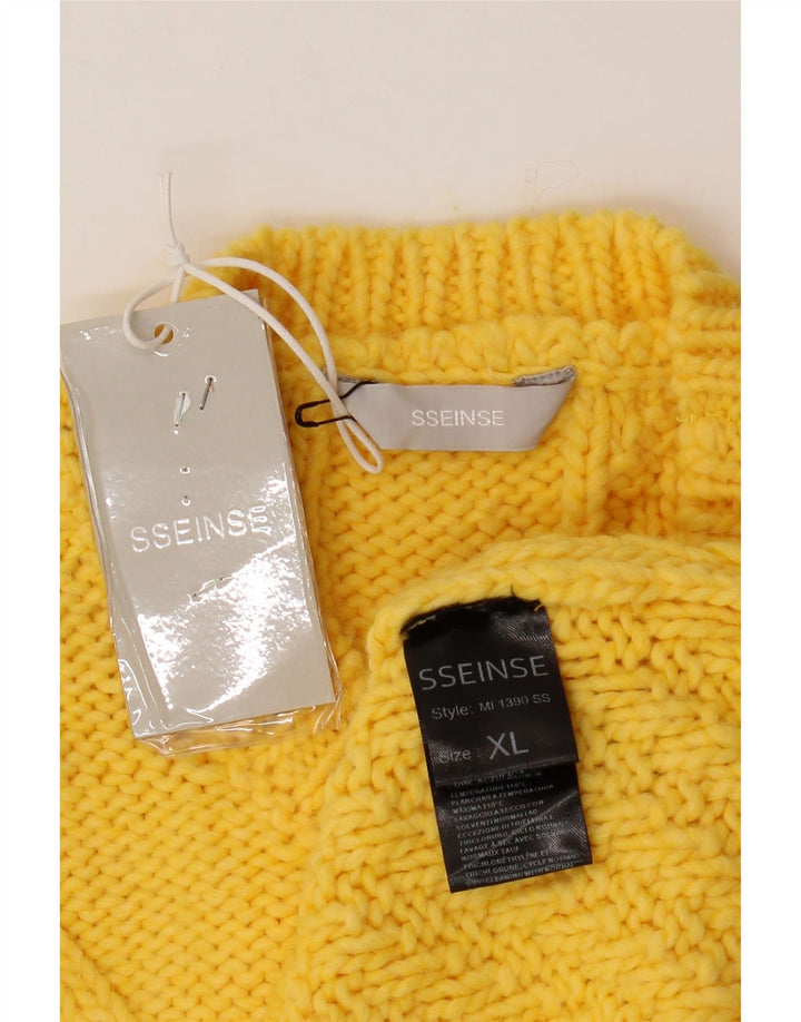 SSEINSE Herre sweater med rund hals XL gul akryl