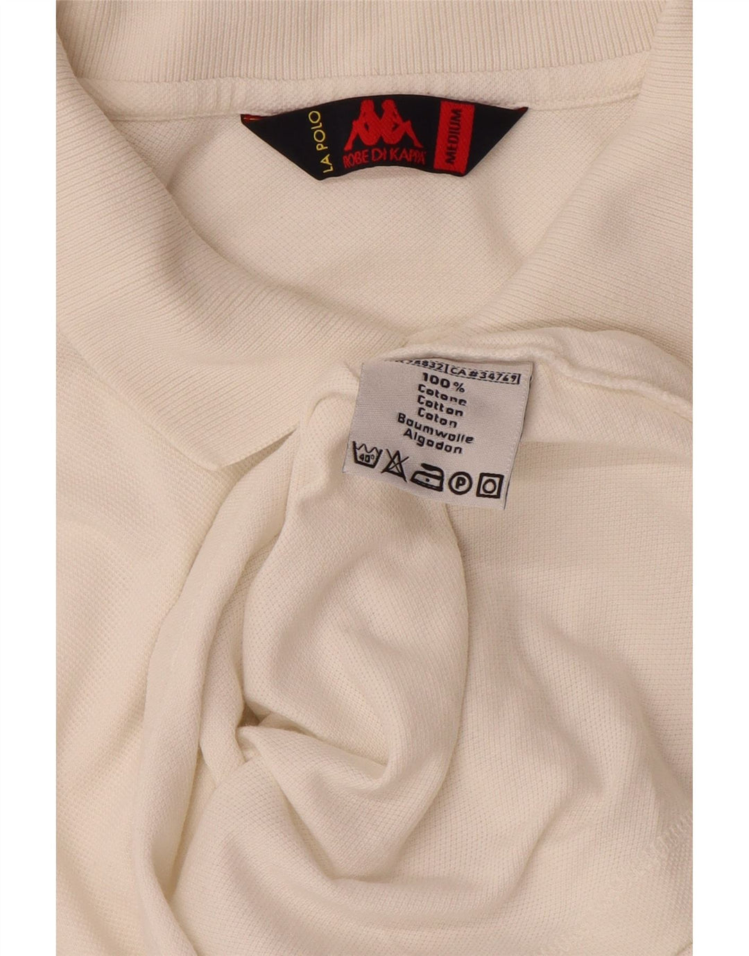 KAPPA Herre poloshirt Medium hvid bomuld