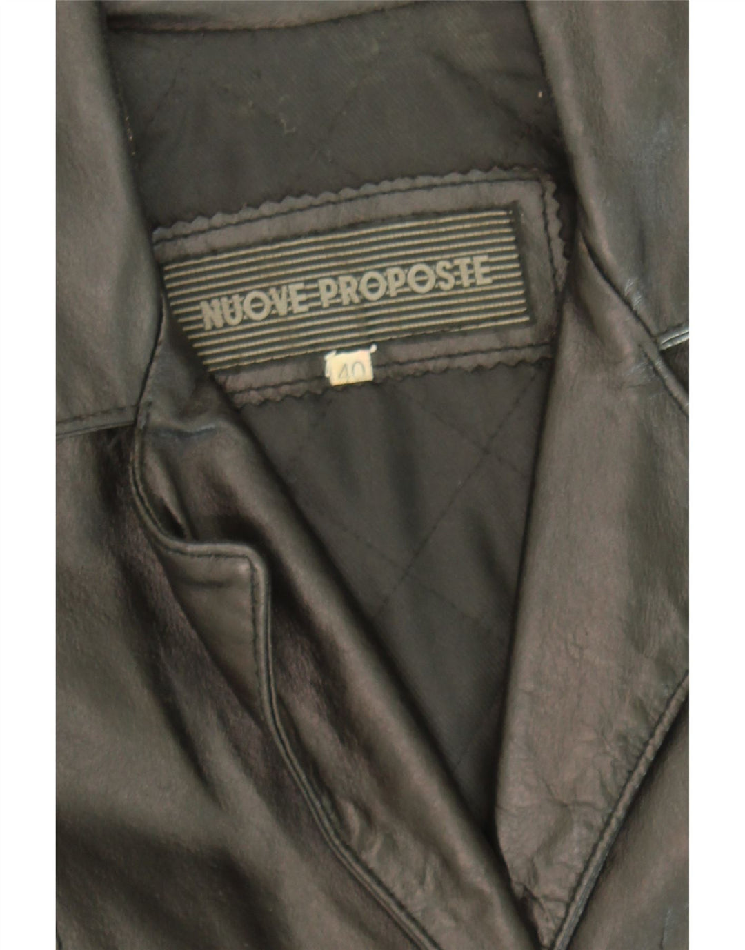 VINTAGE Womens Leather Jacket EU 40 Medium Black Leather Vintage Vintage and Second-Hand Vintage from Messina Hembry 