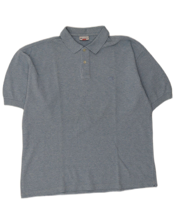 Champion herre poloshirt 2XL blå flækket bomuld