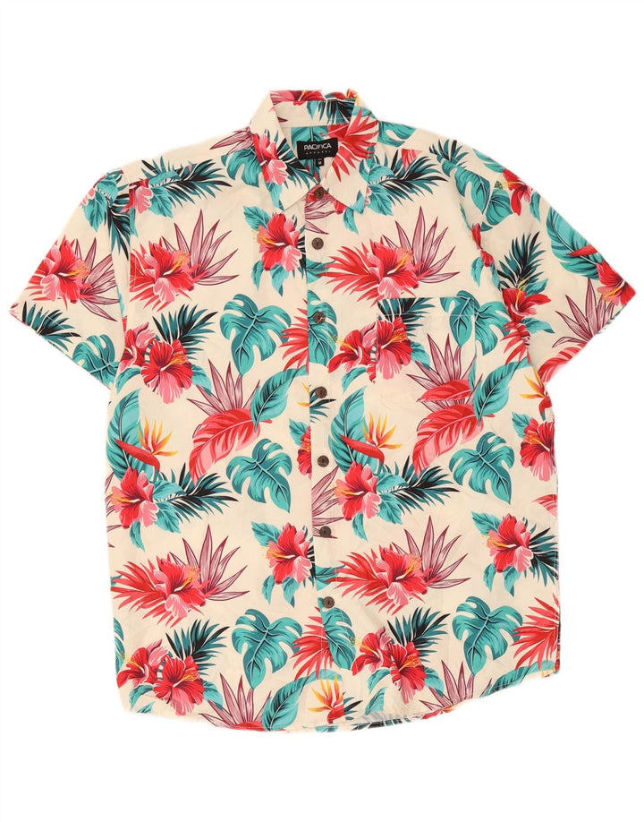 Pacifica Herre kortærmet hawaiiansk skjorte medium flerfarvet blomster