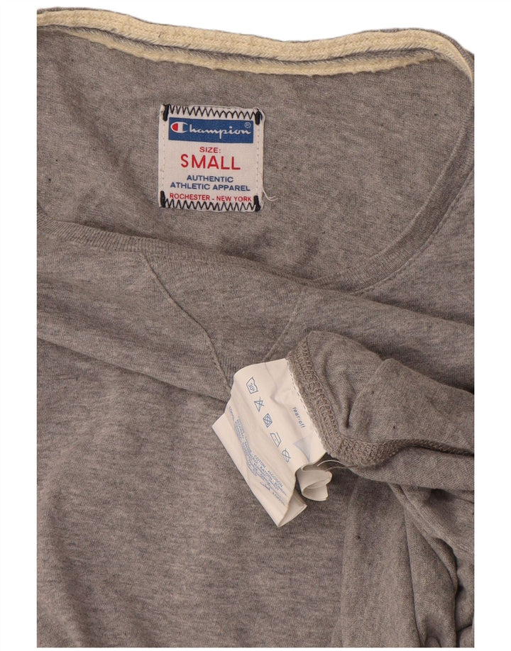 Champion Womens Oversized Top Langærmet UK 10 Small Grey Bomuld