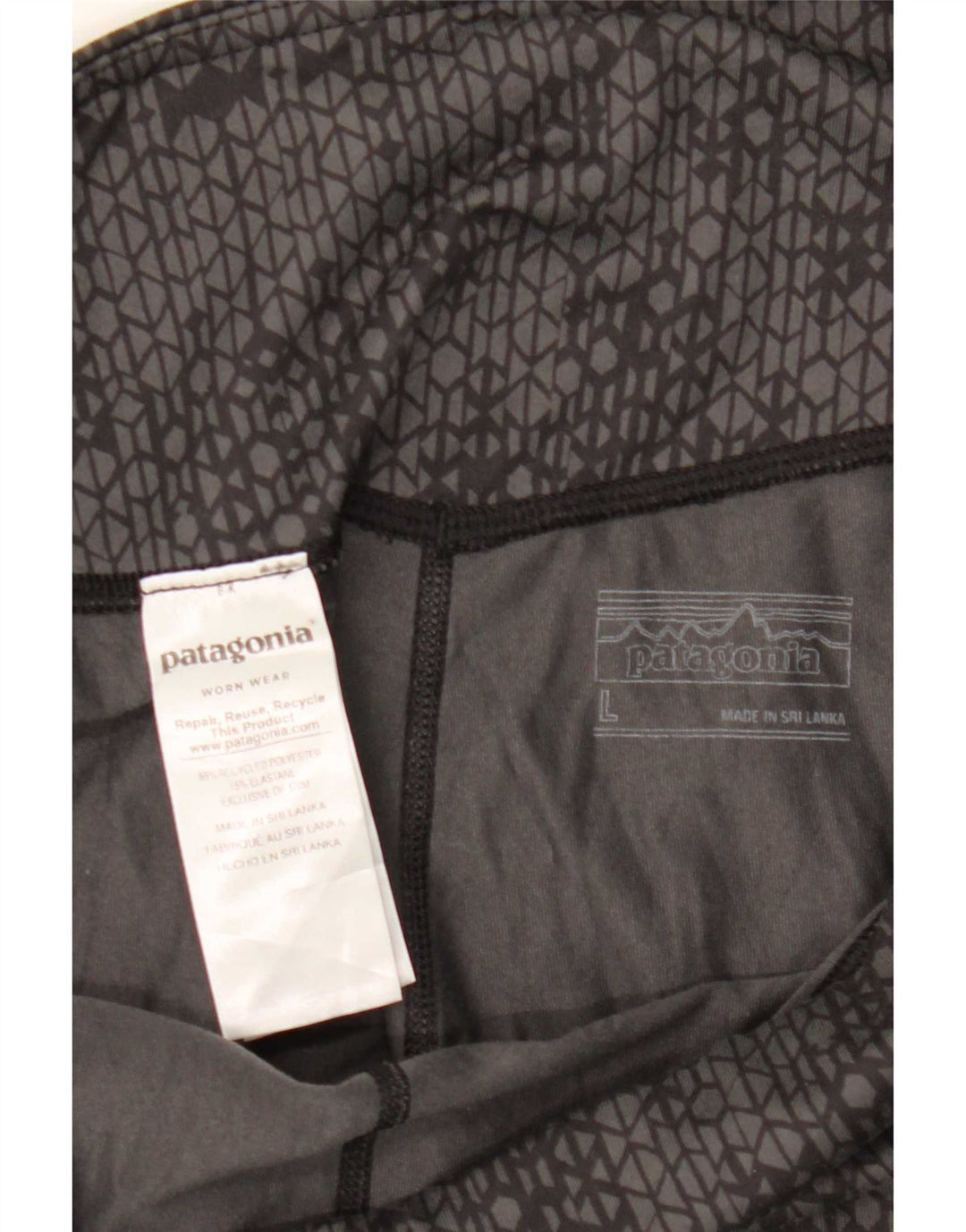 Patagonia Dame Leggings UK 14 Stor Grå Geometrisk Polyester