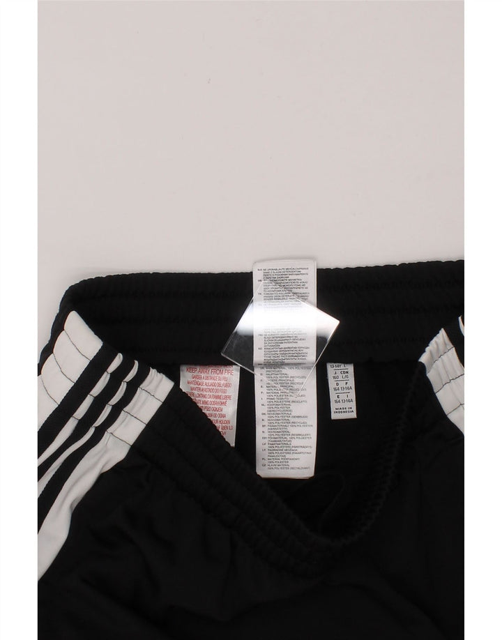 ADIDAS Boys Tracksuit Trousers 13-14 Years  Black Colourblock Polyester Vintage Adidas and Second-Hand Adidas from Messina Hembry 