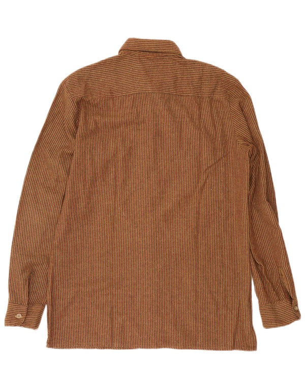 NORTONS Flanelskjorte til mænd IT 50 Medium Brun Nålestribe