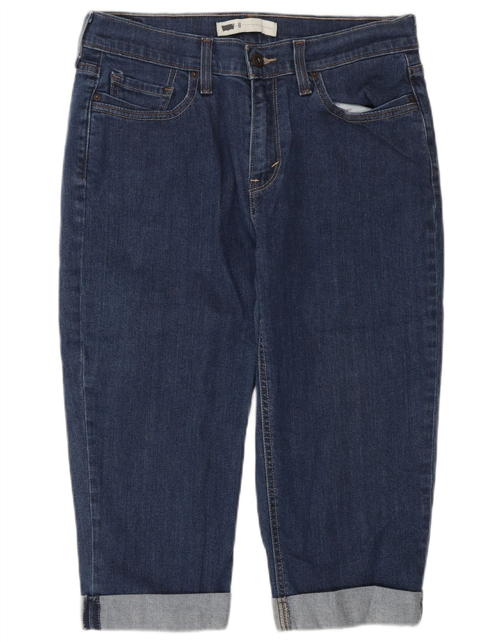 LEVI'S Dame Capri Jeans US 8 Medium W29 L17 Blå Bomuld