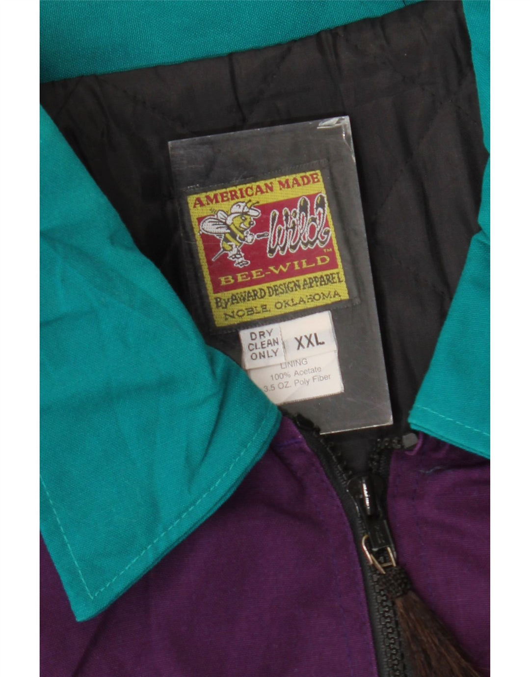 Wild Herre Bomber Jacket UK 44 2XL Lilla Colourblock Bomuld