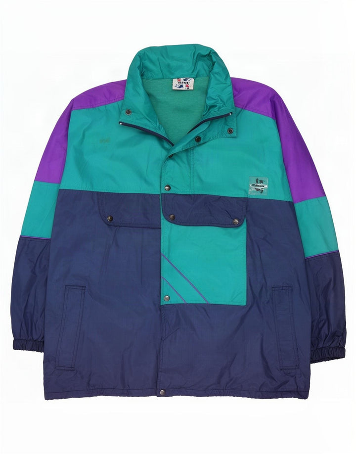 Master Træningsdragt med hætte til mænd Topjakke XL Blå Colourblock Nylon