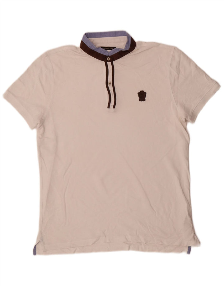 Massimo Dutti Herre poloshirt Medium White Colourblock Bomuld