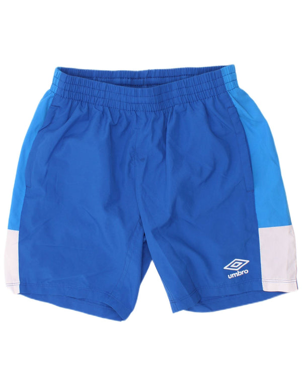 Umbro Boys Sports Shorts 11-12 år Large Blue Colourblock Polyester