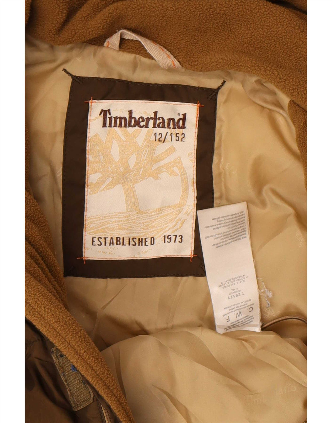 Timberland Boys Grafisk polstret hættejakke 11-12 år brun polyester