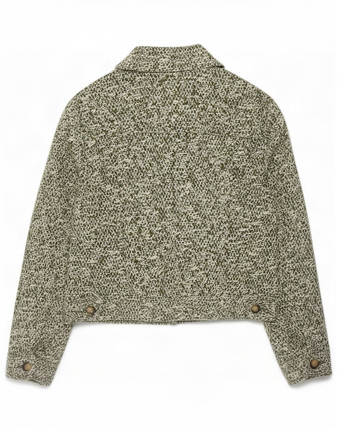 Marks & Spencer Womens Bomber Jacket UK 8 Small Khaki Flecked Polyester