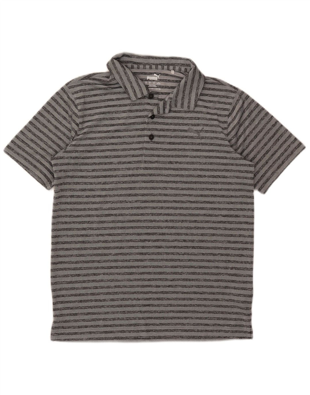 Puma herre polo shirt lille grå stribet polyester