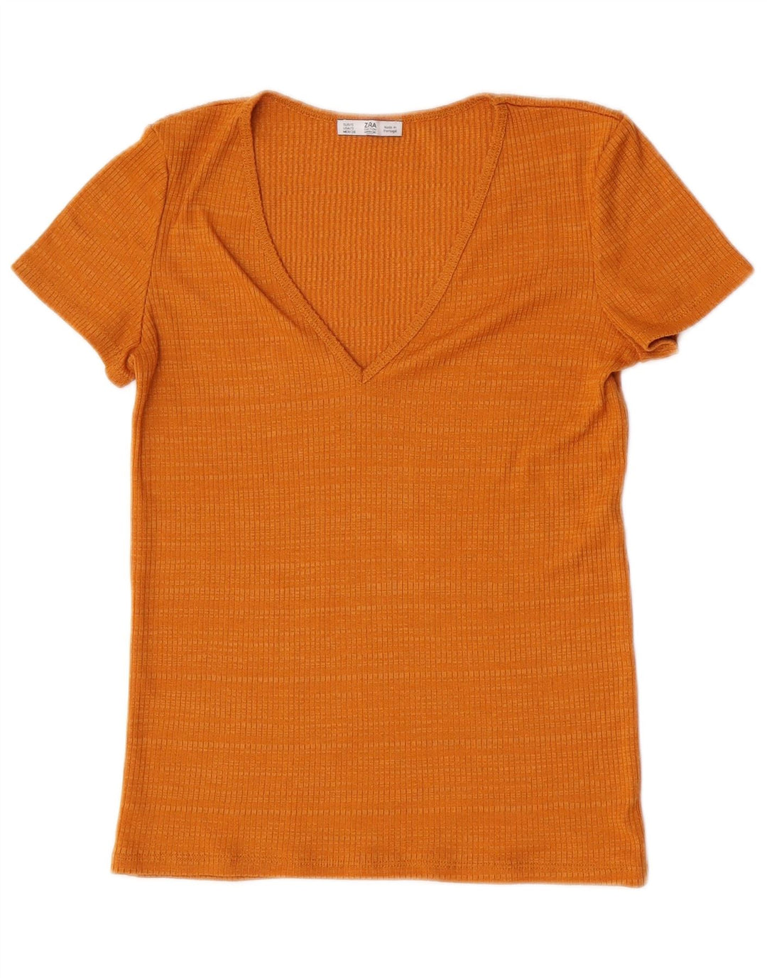 Zara T-Shirt Top UK 10 Small Orange