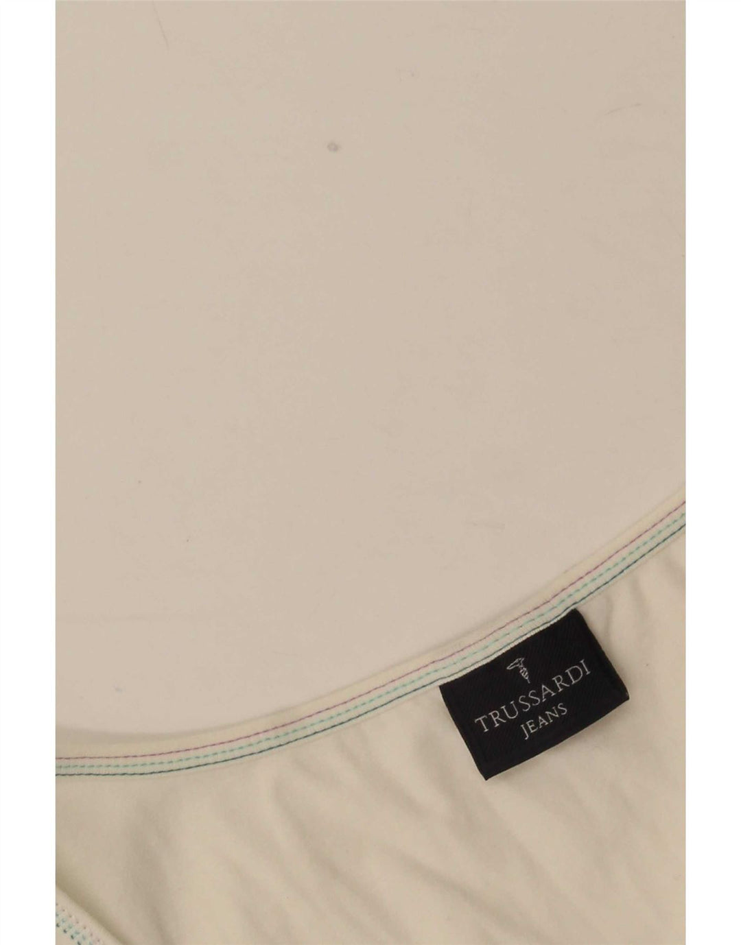Trussardi Jeans Kvinder Grafisk Vest Top UK 12 Medium White