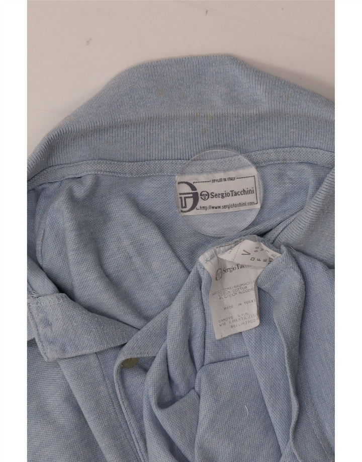 Sergio Tacchini Herre poloshirt IT 50 Medium Blue Flecked Bomuld