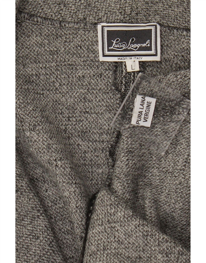 Luisa Spagnoli Dame 2 Button Blazer Jacket UK 14 Large Grey Virgin Wool