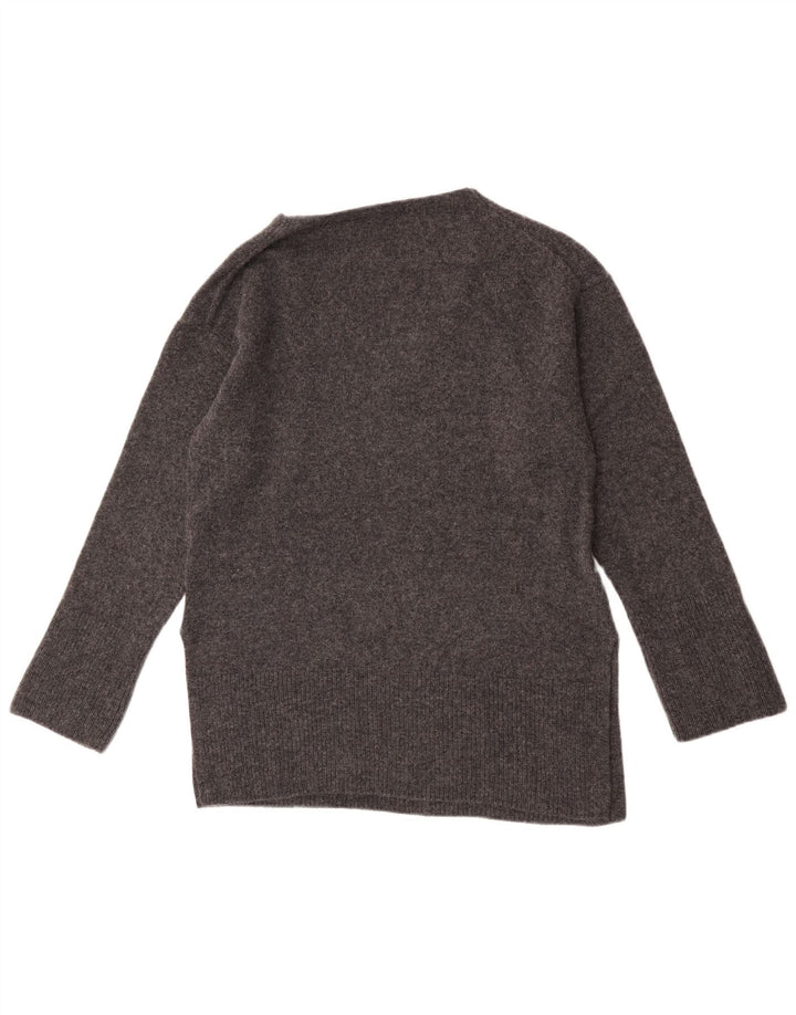 Massimo Dutti Dame V-hals sweater UK 10 Lille Grå Uld
