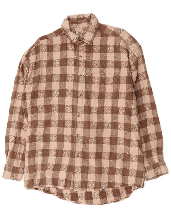 Tom Tailor Herre flannelskjorte XL brun ternet bomuld