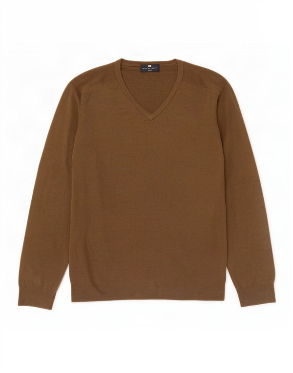 Marks & Spencer Herre Blue Harbor V-hals sweater XL Brun Akryl