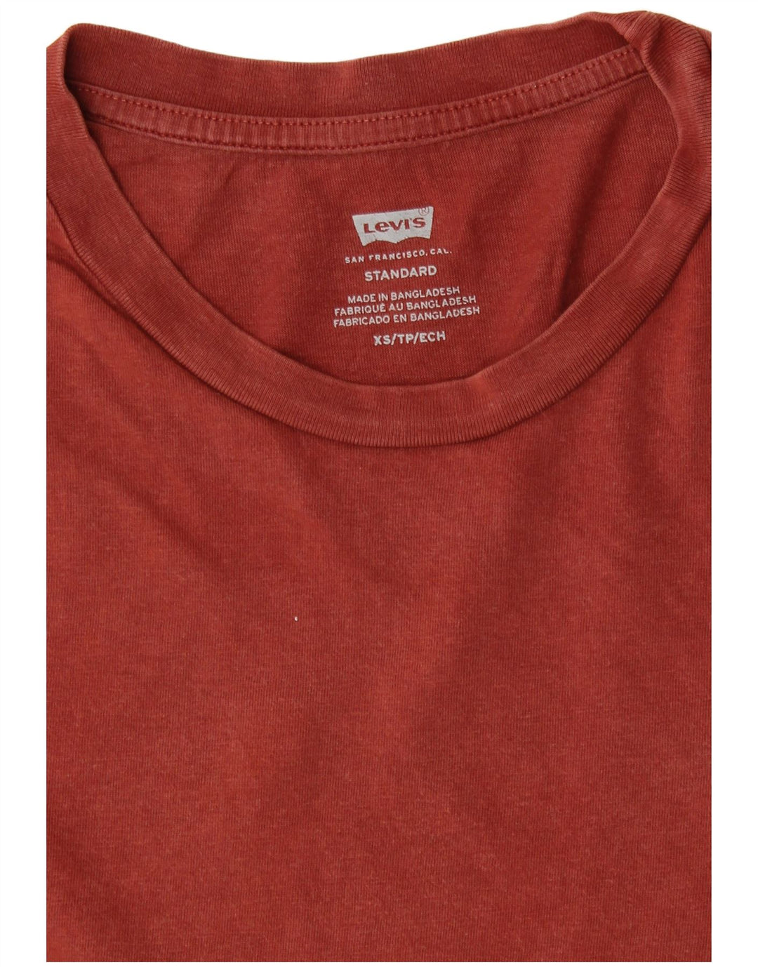 Levi's Herre Standard Fit T-shirt Top XS rødbrun bomuld
