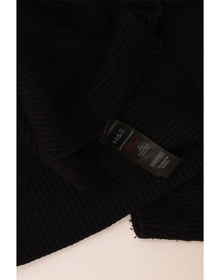Marks & Spencer Dame Oversized Roll Neck sweater UK 16 Large Black