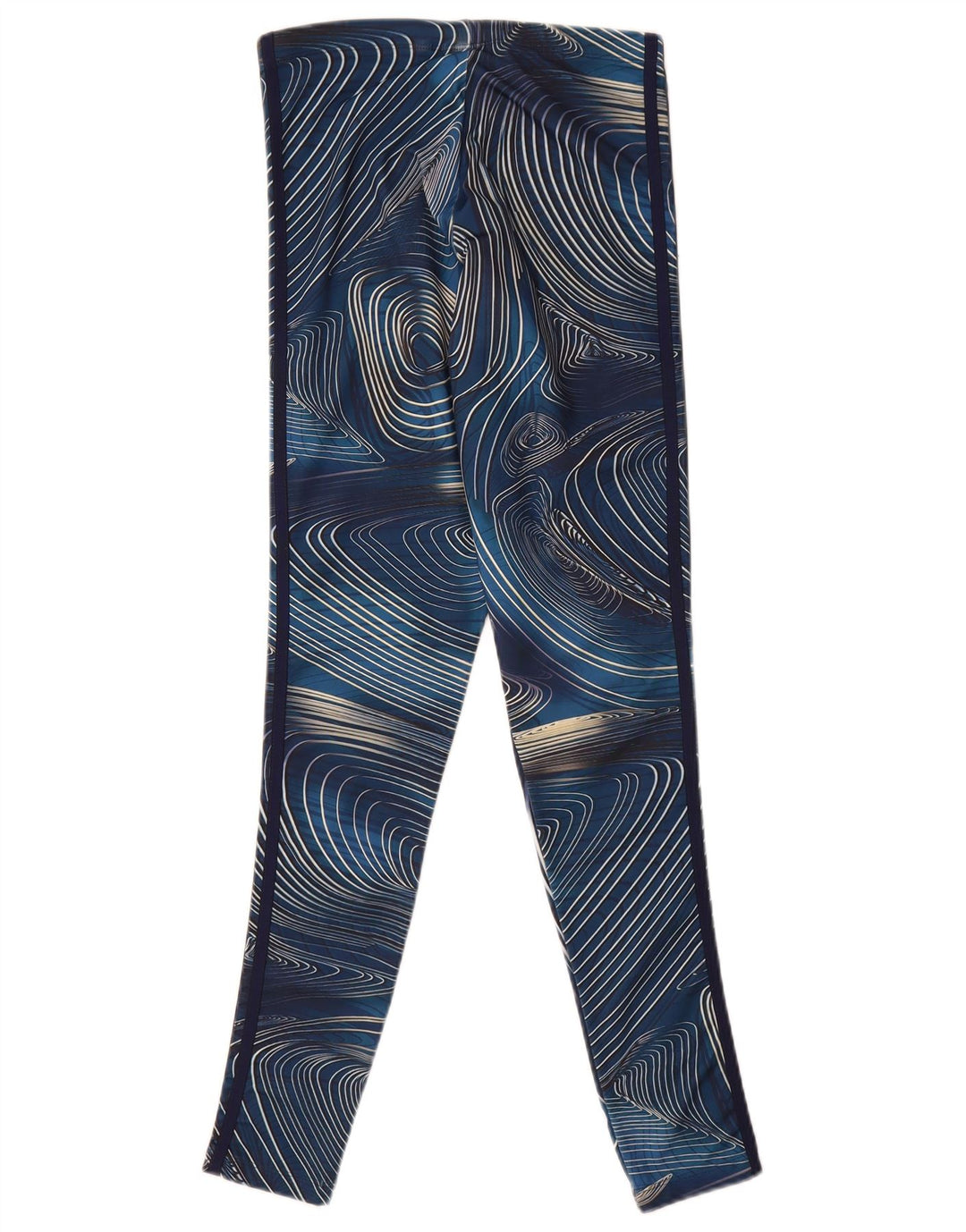 Adidas Dame Leggings med abstrakt mønster UK 8 Small Navy Blue Polyester