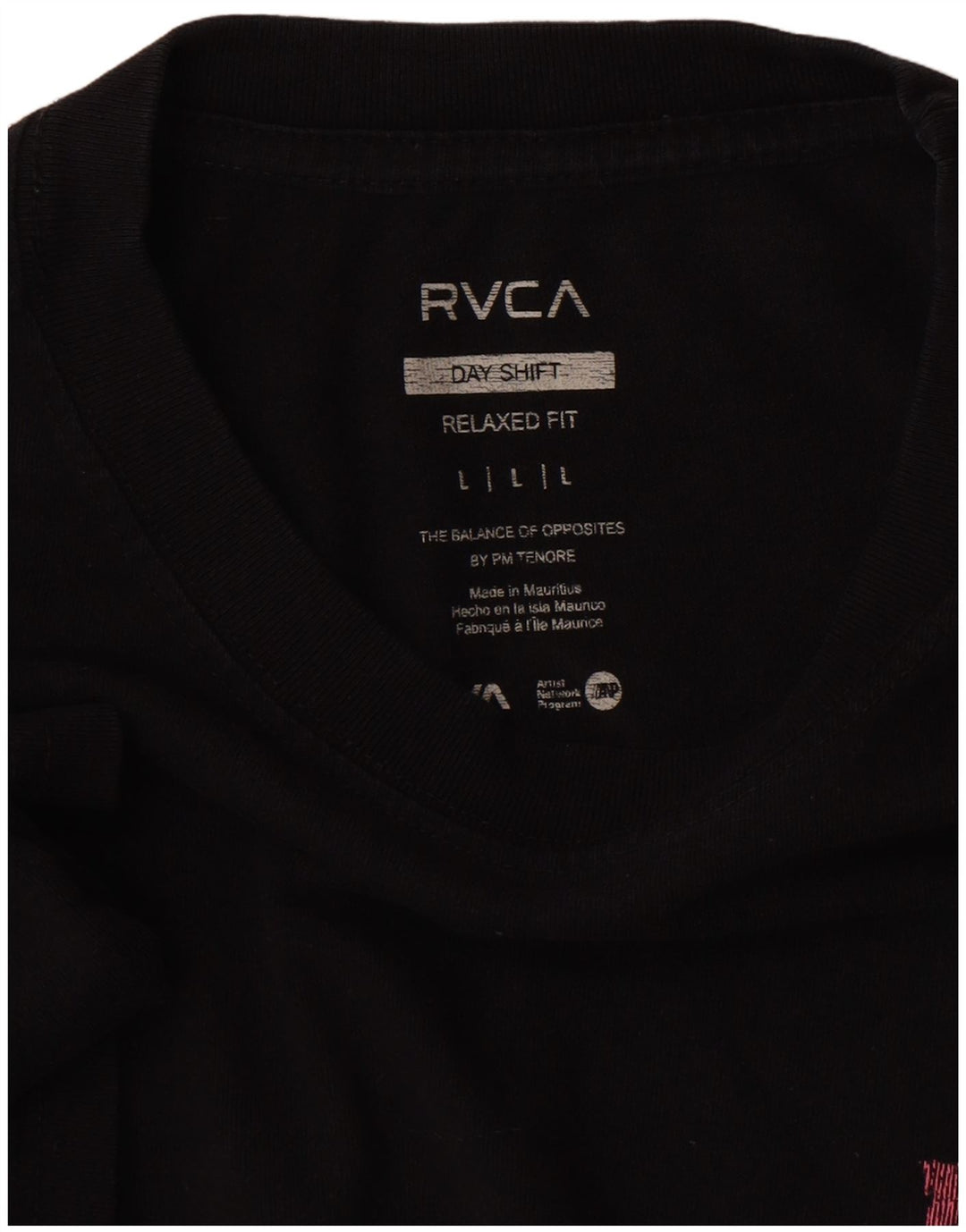 RVCA Herre Relaxed Fit Grafisk T-Shirt Top Stor Sort