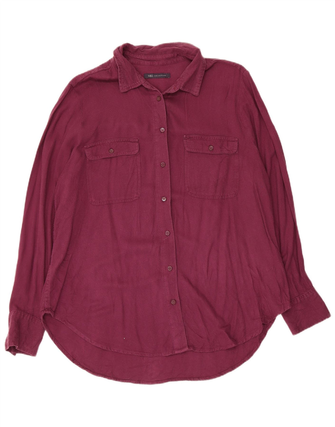 Marks & Spencer skjortebluse til kvinder UK 14 Stor lilla viskose