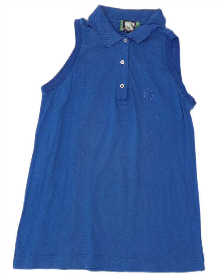 Sergio Tacchini Dame ærmeløs poloshirt IT 44 Medium Blue Cotton