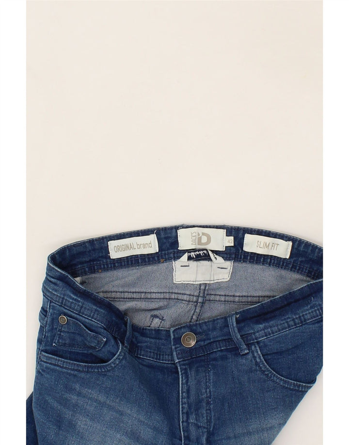 DACK'S Womens Slim Fit Denim Shorts IT 42 Medium W23 Navy Blue Cotton Vintage Dack's and Second-Hand Dack's from Messina Hembry 