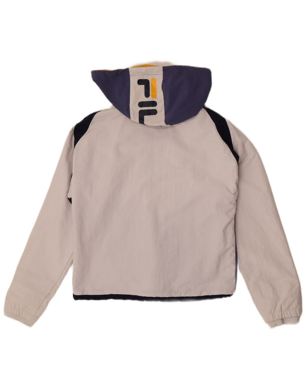 Fila Boys Oversized grafisk anorakjakke 5-6 år 2XS hvid farveblok