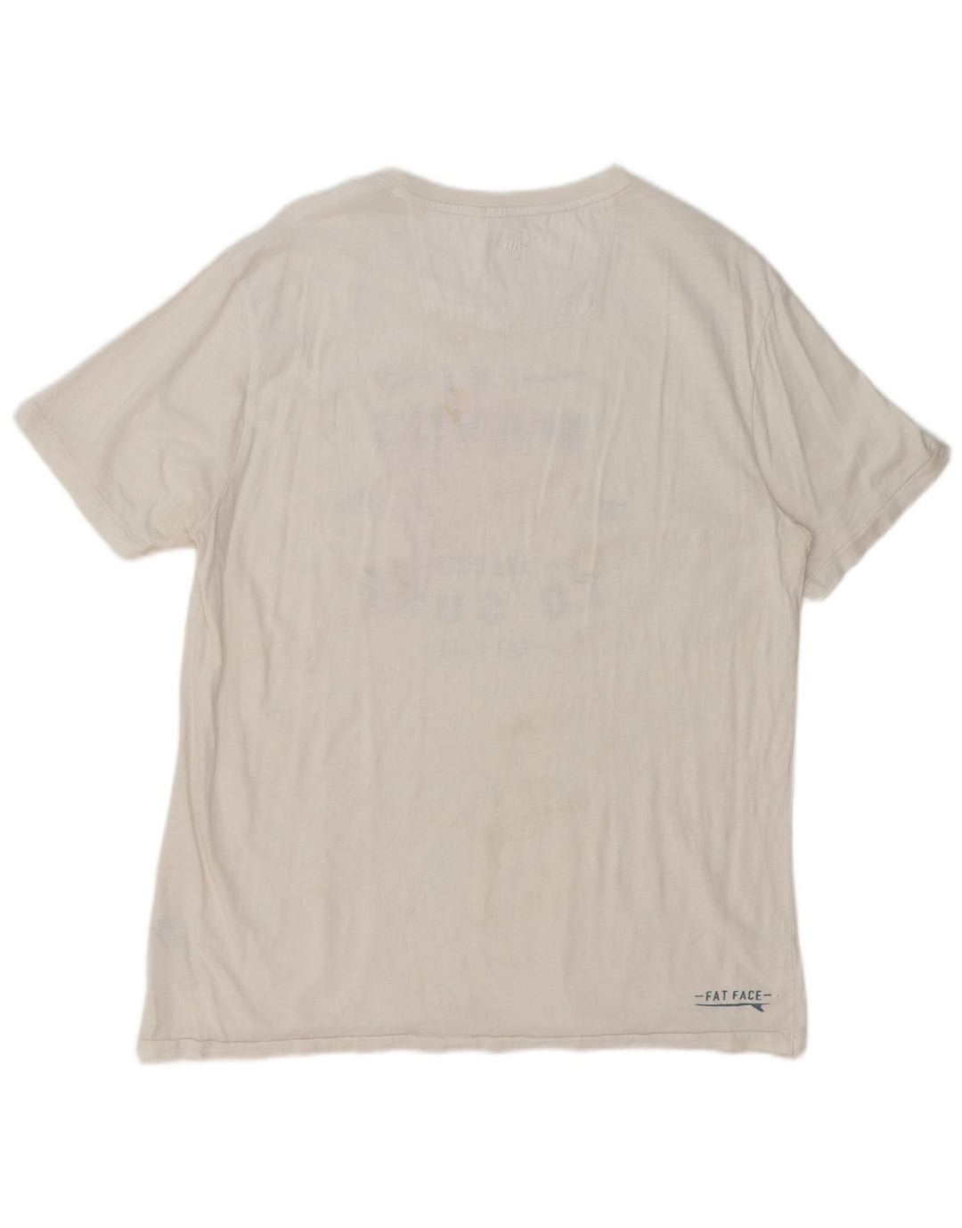 Fat Face Herre Grafisk T-Shirt Top Stor Hvid Bomuld