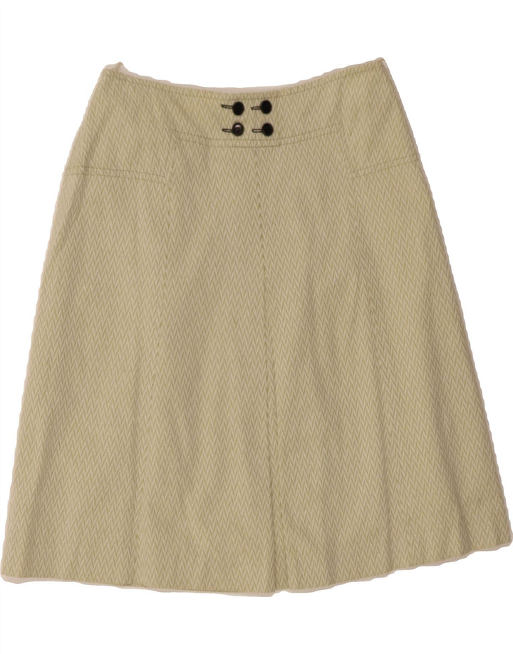 VINTAGE Womens A-Line Skirt IT 42 Medium W28  Beige Chevron Vintage Vintage and Second-Hand Vintage from Messina Hembry 