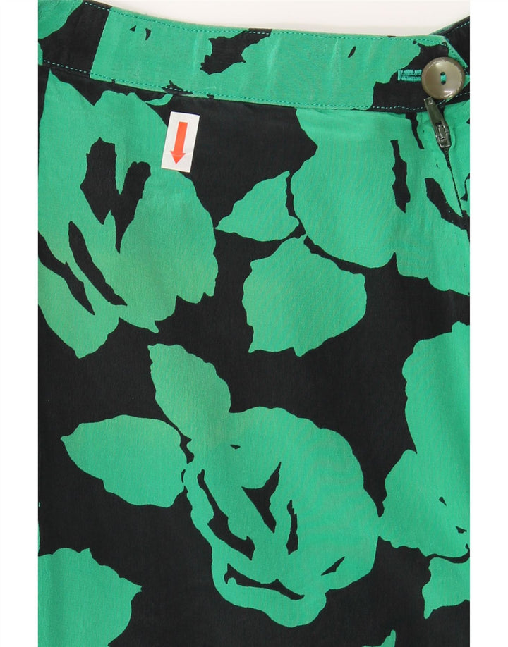 VINTAGE Womens A-Line Skirt W30 Medium Black Floral Vintage Vintage and Second-Hand Vintage from Messina Hembry 