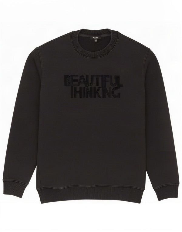 Massimo Dutti Herre Grafisk Sweatshirt Jumper Small Sort