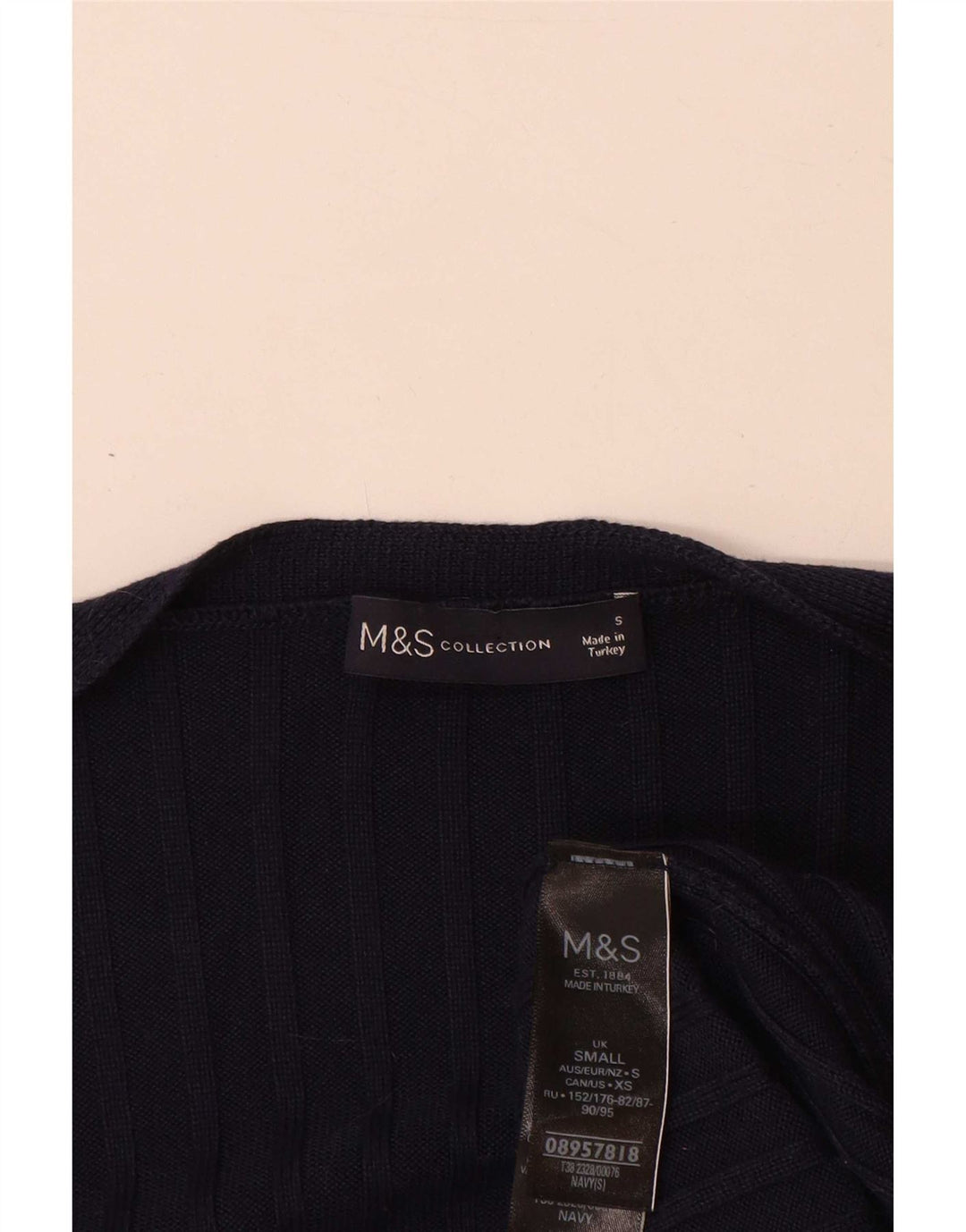Marks & Spencer Dame Longline Cardigan Sweater UK 10 Small Navy Blue