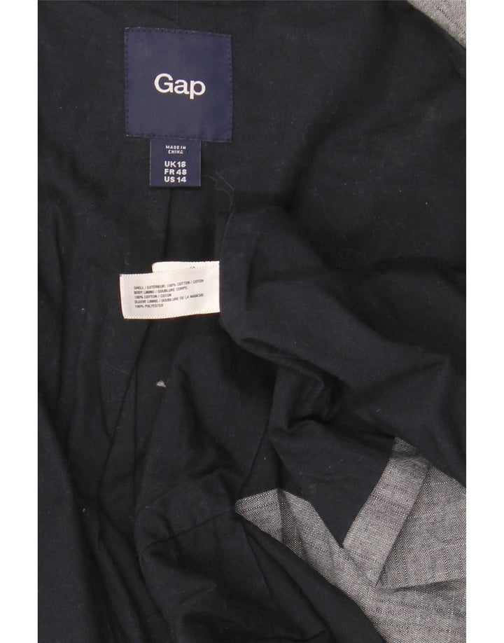 Gap Dame 2 Button Blazer Jacket UK 18 XL Blå Bomuld