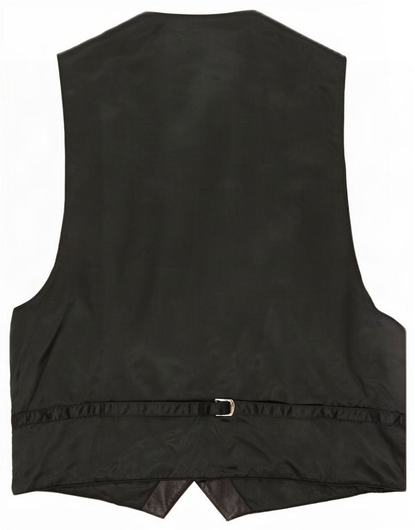 Vintage lædervest til kvinder UK 12 Medium Black